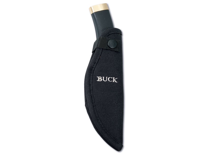 Buck 691 Zipper-R Fixed Blade Hunting Knife 4.125″ 420HC Stainless Steel Drop Point Gut Hook Blade Rubber Handle Black with Nylon Sheath For Sale