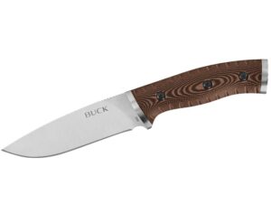 Buck 863 Selkirk Fixed Blade Knife 4.625″ Drop Point 420HC Steel Blade Micarta Handle Brown and Black For Sale