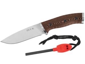 Buck 863 Selkirk Fixed Blade Knife 4.625″ Drop Point 420HC Steel Blade Micarta Handle Brown and Black For Sale