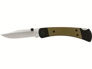 Buck Knives 110 Hunter Sport Folding Knife 3.75″ Clip Point S30V Stainless Satin Blade Aluminum/Micarta Handle Green For Sale