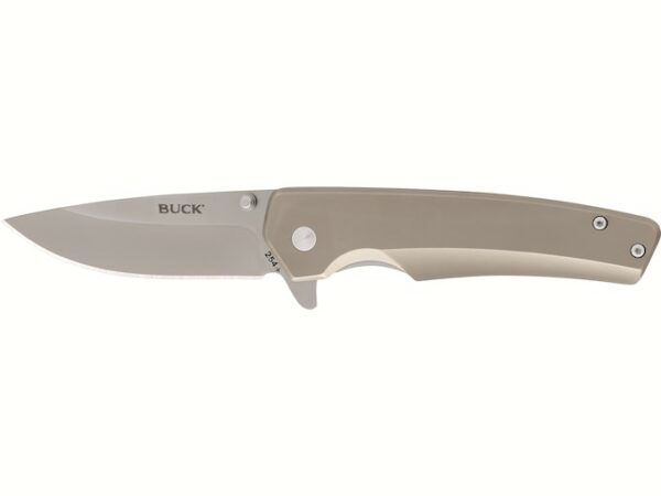Buck Knives 254 Odessa Folding Knife 3.125″ Drop Point 7Cr17MoV Stainless Satin Blade Stainless Steel Handle Stainless For Sale