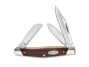 Buck Knives 371 Stockman Folding Knife 3-Blade 420HC Stainless Steel Blade Wood Handle For Sale