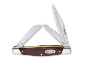 Buck Knives 373 Trio Folding Knife 3-Blade 420HC Stainless Steel Blade Wood Handle For Sale