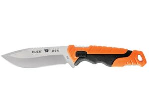 Buck Knives 656 Pursuit Pro Large Fixed Blade Knife 4.5″ Drop Point S35VN Stainless Blade Glass Filled Nylon/Versaflex Handle Orange For Sale