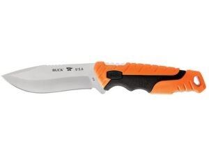 Buck Knives 658 Pursuit Pro Small Fixed Blade Knife 3.75″ Drop Point S35VN Stainless Blade Glass Filled Nylon/Versaflex Handle Orange For Sale
