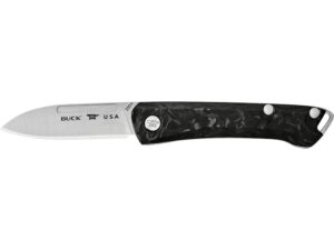 Buck Knives Legacy 250 Saunter Folding Knife 2.5″ Drop Point S35VN Satin Blade Marbled Carbon Fiber Handle Black For Sale