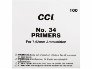 CCI Large Rifle 7.62mm NATO-Spec Military Primers #34 Box of 1000 (10 Trays of 100) For Sale