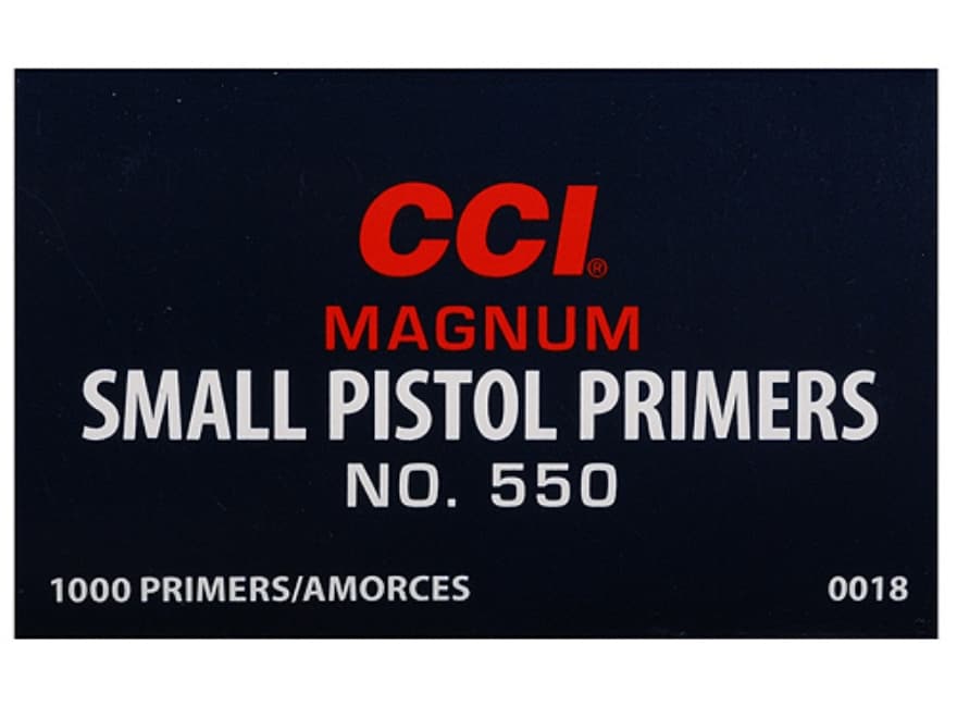 CCI Small Pistol Magnum Primers #550 Box of 1000 (10 Trays of 100) For Sale