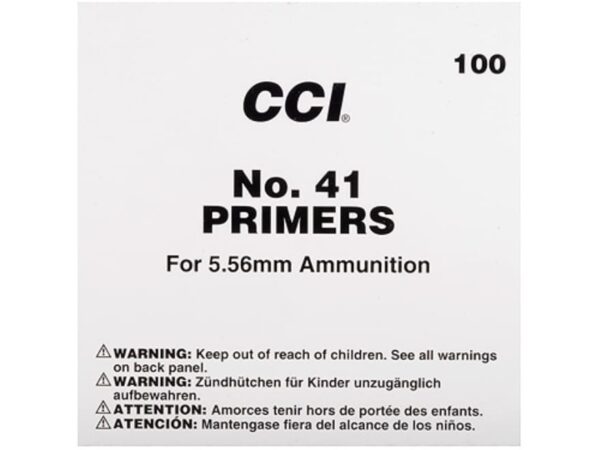 CCI Small Rifle 5.56mm NATO-Spec Military Primers #41 Box of 1000 (10 Trays of 100) For Sale