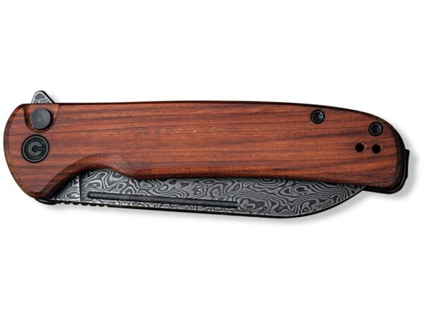 CIVIVI Chevalier Folding Knife 3.46″ Sheepsfoot Damascus Black Blade Cuibourtia Wood Handle Black For Sale