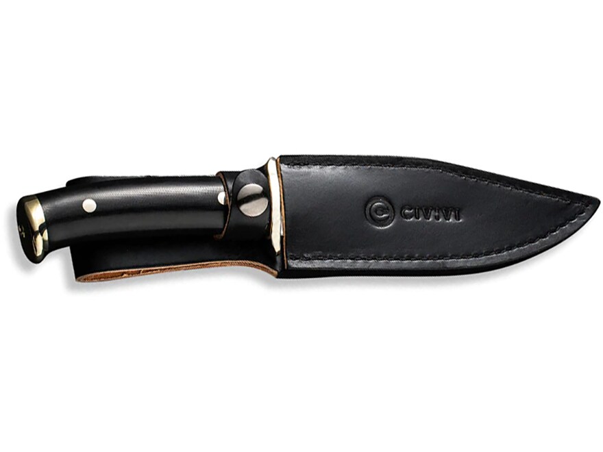 CIVIVI Teton Tickler Fixed Blade Knife 5.45″ Bowie D2 Tool Steel Satin Blade G-10 Handle Black For Sale