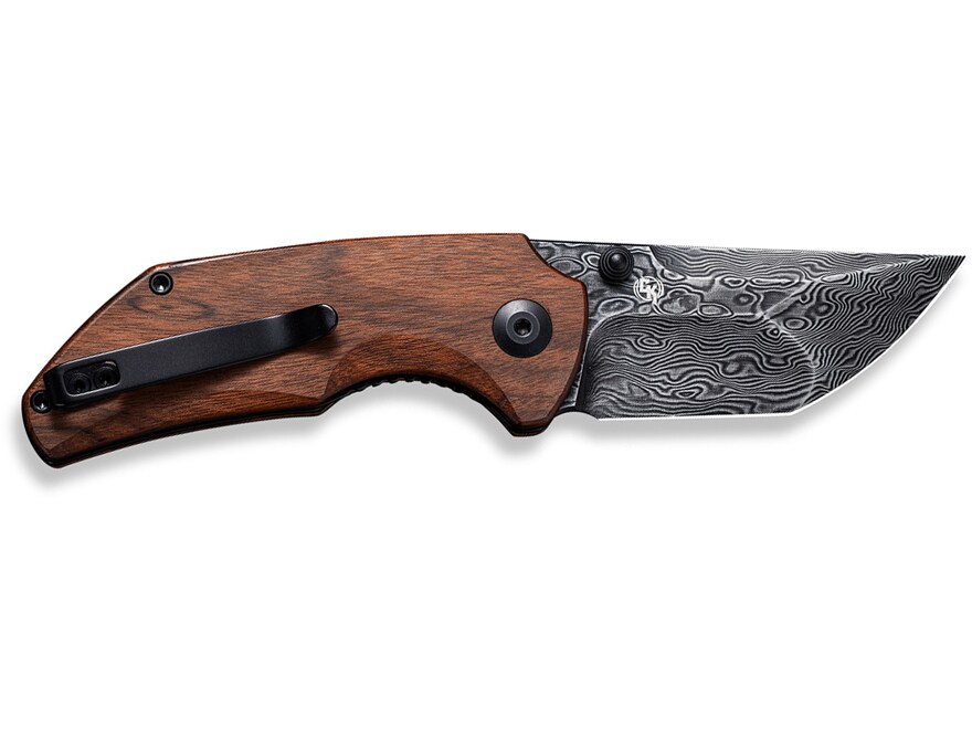 CIVIVI Thug 2 Folding Knife 2.69″ Tanto Point Damascus Blade Cuibourtia Wood Handle Brown For Sale