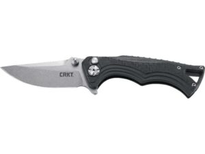 CRKT BT Fighter Compact Folding Knife 2.86″ Drop Point 8Cr13MoV Stainless Stonewashed Blade Glass Reinforced Nylon (GRN) Handle Black For Sale