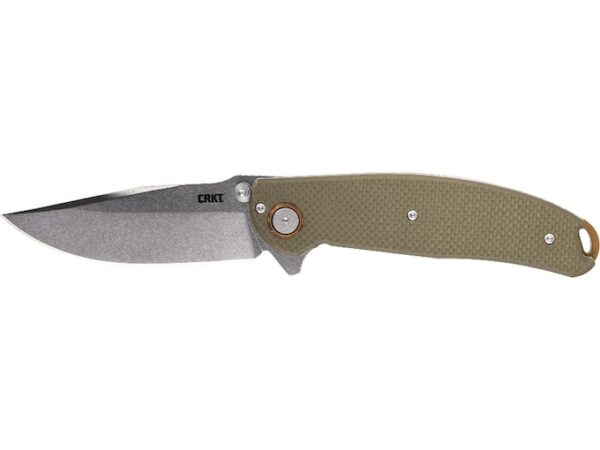 CRKT Butte Folding Knife 3.36″ Drop Point D2 Tool Steel Stonewashed Blade G10 Handle OD Green For Sale