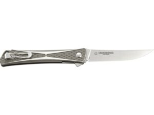 CRKT Crossbones Silver Folding Knife 3.54″ Drop Point AUS-8 Stainless Satin Blade 6061 T6 Aircraft Grade Aluminum Handle Silver For Sale