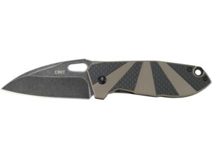 CRKT Heron Folding Knife 2.93″ Drop Point 8Cr14MoV Stainless Stonewashed Blade Carbon Fiber/G-10 Handle Black/Tan For Sale
