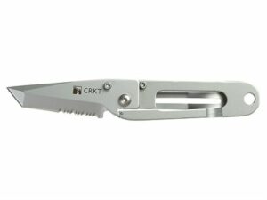 CRKT K.I.S.S. Folding Knife 2-1/4″ 420J2 Stainless Steel Triple-Point Blade Stainless Steel Handle For Sale