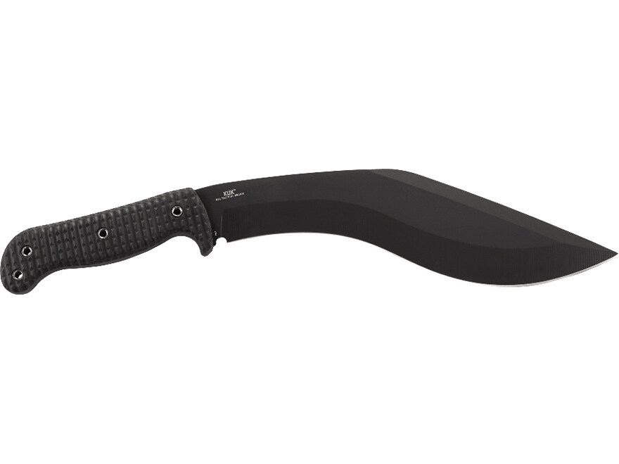 CRKT Kuk Fixed Blade Knife 10.56″ Kukri 65MN Carbon Powdercoat Blade Glass Reinforced Nylon (GRN) Handle Black For Sale