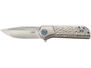 CRKT Lanny Folding Knife 3.18″ Clip Point 8Cr13MoV Stainless Satin Blade 6061 T6 Aircraft Grade Aluminum Handle Silver For Sale