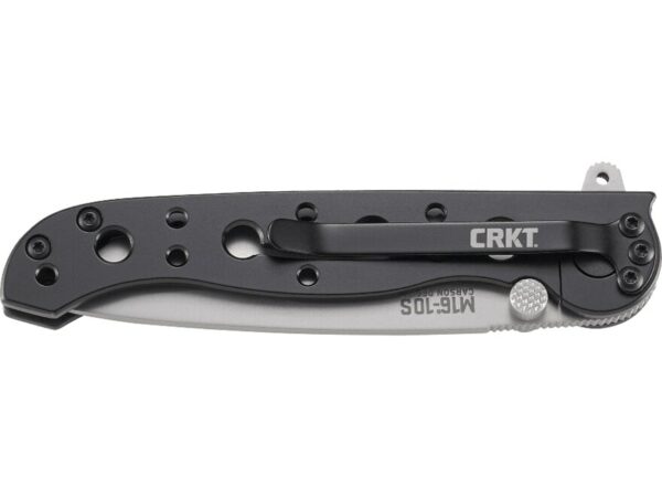 CRKT M16-10S Folding Knife 3.06″ Partially Serrated Tanto Point 8Cr14MoV Stainless Bead Blasted Blade Stainless Steel Handle Black For Sale