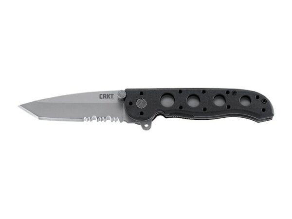CRKT M16-12Z Folding Knife 3.09″ Partially Serrated Tanto Point AUS-8 Stainless Bead Blasted Blade Glass Reinforced Nylon (GRN) Handle Black For Sale