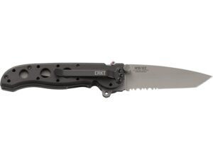 CRKT M16-12Z Folding Knife 3.09″ Partially Serrated Tanto Point AUS-8 Stainless Bead Blasted Blade Glass Reinforced Nylon (GRN) Handle Black For Sale