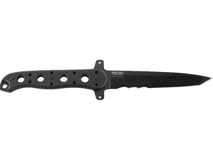 CRKT M16-13FX Fixed Blade Knife 4.64″ Partially Serrated Tanto Point SK5 Powdercoat Blade G10 Handle Black For Sale