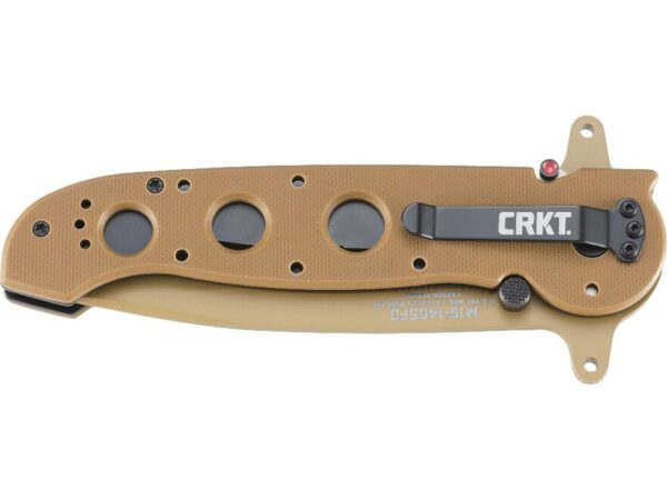 CRKT M16-14DSFG Folding Knife 3.95″ Partially Serrated Tanto Point 1.4116 Titanium Nitride Blade G10 Handle Desert Tan For Sale