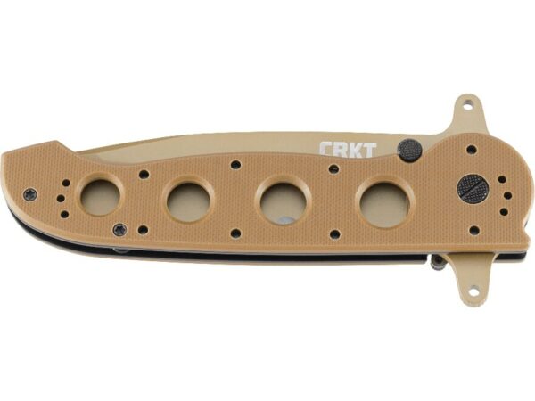 CRKT M16-14DSFG Folding Knife 3.95″ Partially Serrated Tanto Point 1.4116 Titanium Nitride Blade G10 Handle Desert Tan For Sale