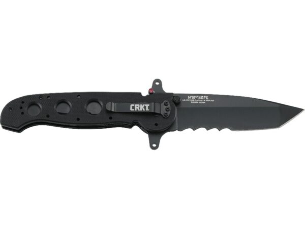 CRKT M16 – 14SFG Folding Knife 3.5″ Partially Serrated Tanto Point 8Cr13MoV Stainless Titanium Nitride Blade G-10 Handle Black For Sale