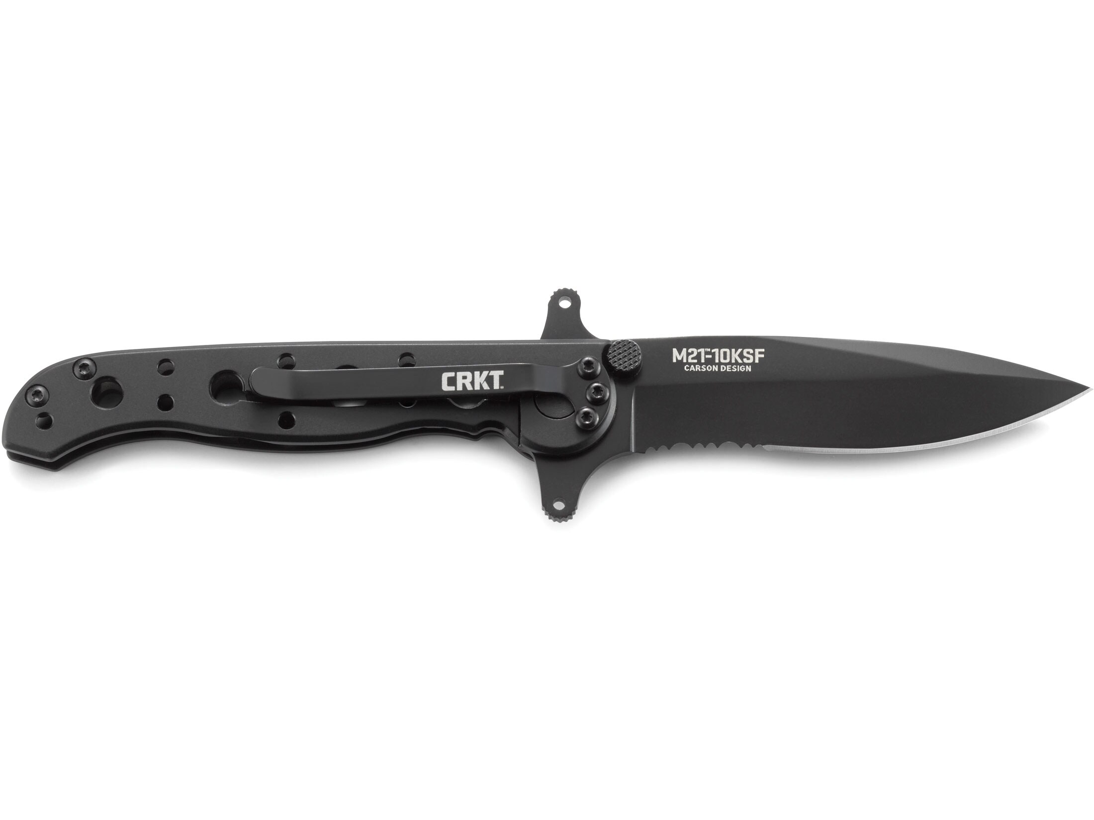 CRKT M21-10KSF Folding Knife 3.13″ Black Serrated Drop Point 8Cr13MoV Stainless Steel Blade Stainless Steel Handle Black For Sale