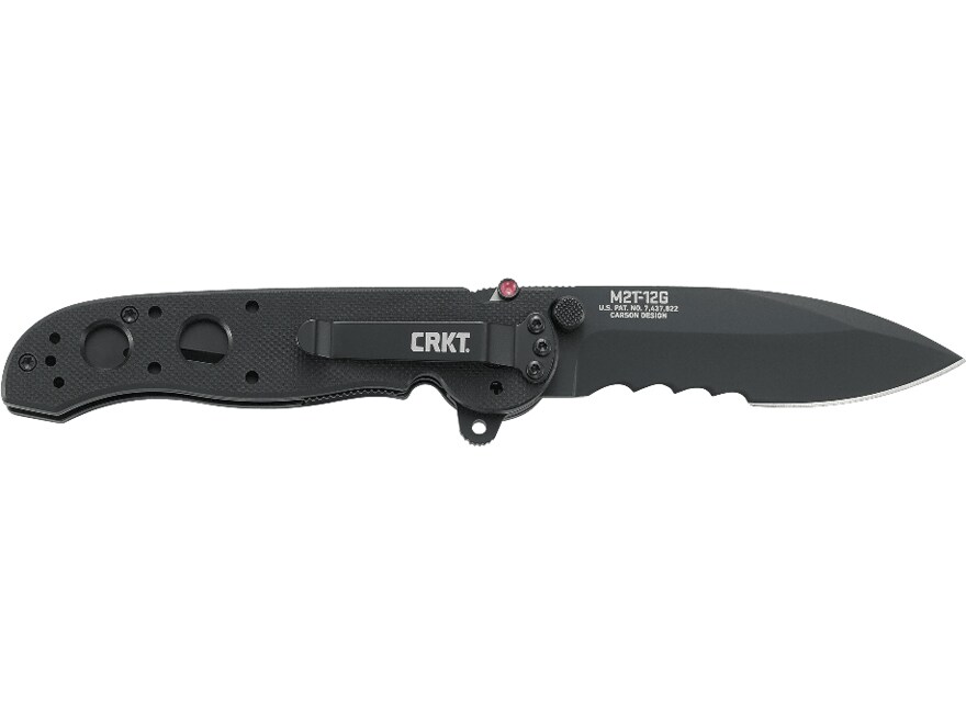 CRKT M21-12G Folding Knife 3.11″ Partially Serrated Spear Point 1.4116 Teflon Coated Blade G10 Handle Black For Sale
