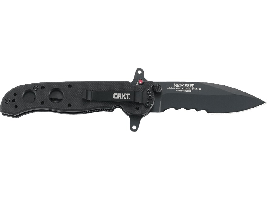 CRKT M21-12SFG Folding Knife 3.11″ Partially Serrated Spear Point 1.4116 Black Blade G10 Handle Black For Sale