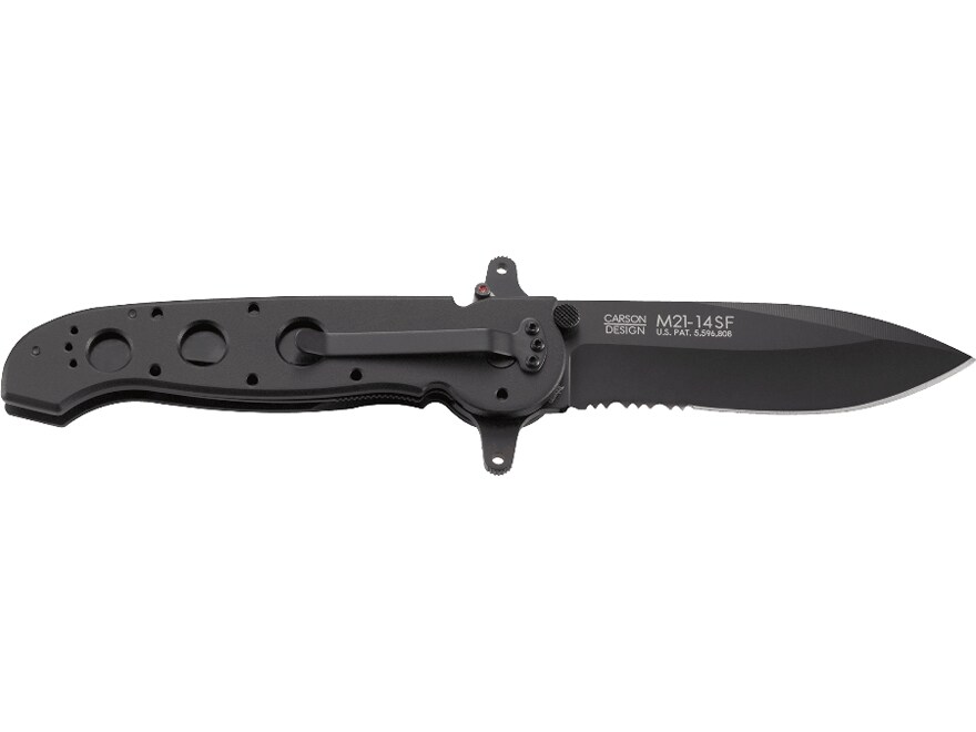 CRKT M21-14SF Folding Knife 3.99″ Partially Serrated Spear Point AUS-8 Stainless Titanium Nitride Blade Aluminum Handle Black For Sale