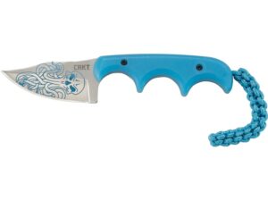 CRKT Minimalist Bowie Cthulhu Fixed Blade Knife 2.13″ Drop Point 8Cr13MoV Stainless Satin Blade Glass Reinforced Nylon (GRN) Handle Blue For Sale