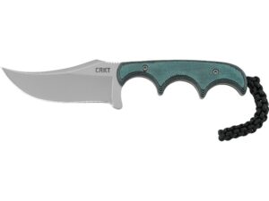 CRKT Minimalist Persian Fixed Blade Knife 2.76″ Trailing Point 8Cr10MoV Bead Blasted Blade Resin Infused Fiber Handle Black/Green For Sale