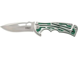 CRKT Nirk Tighe Green Folding Knife 3.17″ Drop Point 8Cr14MoV Stainless Satin Blade Stainless Steel Handle Stainless For Sale