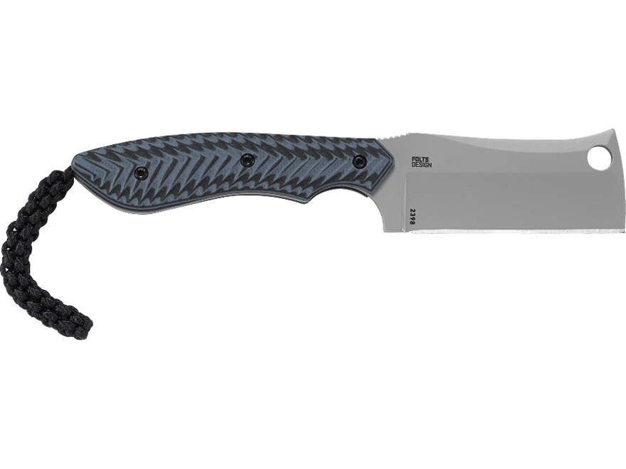 CRKT S.P.E.C (Small Pocket Everyday Cleaver) Fixed Blade Knife 2.44″ Cleaver 8Cr13MoV Stainless Bead Blasted Blade Resin Infused Fiber Handle Black/Blue For Sale