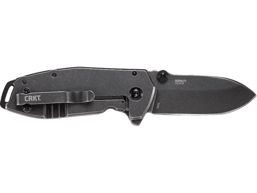 CRKT Squid Assisted Folding Knife 2.37″ Drop Point 8Cr14MoV Stainless Stonewashed Blade Stainless Steel Handle Black For Sale