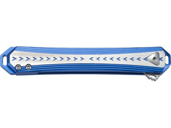 CRKT Stickler Folding Knife 3.38″ Drop Point 12C27 Sandvik Satin Blade Aluminum Handle Blue For Sale