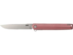 CRKT Stylus Folding Knife 3.18″ Drop Point 12C27 Sandvik Satin Blade Aluminum Handle Maroon For Sale