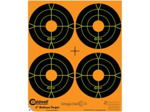 Caldwell Orange Peel Target 4″ Self-Adhesive Bullseye (4 Bulls Per Sheet) For Sale