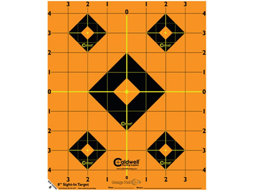 Caldwell Orange Peel Target 8″ Self-Adhesive Sight-In Package of 5 For Sale