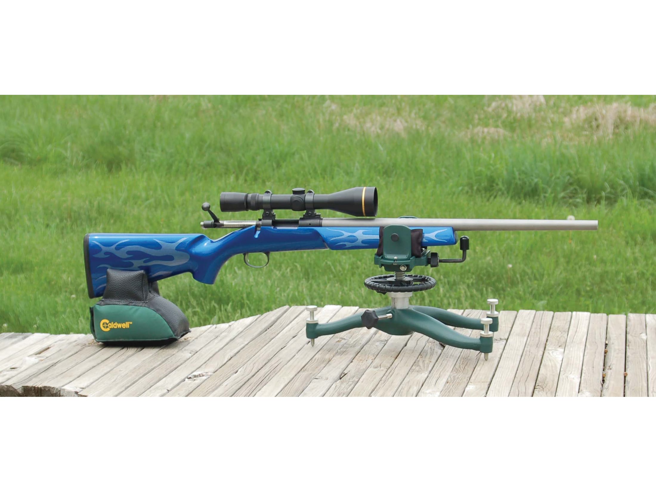 Caldwell Rock BR Competition Rifle Front Shooting Rest with Deluxe Rear Shooting Bag For Sale