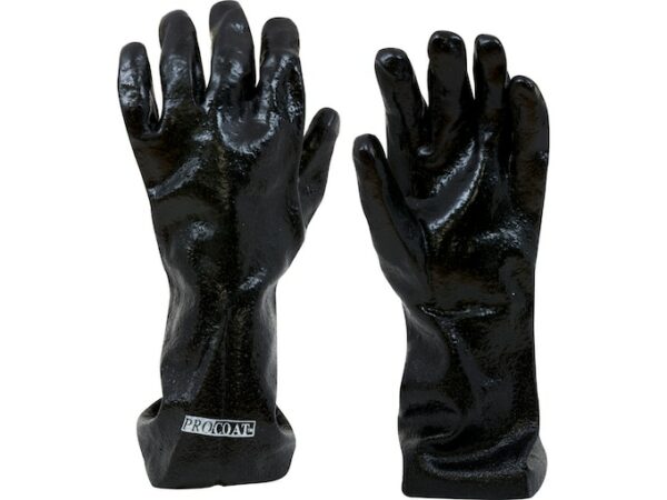 Callahan 14″ Chemical Resistant Gloves PVC Coated Large Black For Sale