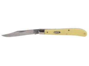 Case Barehead Slimline Trapper Folding Pocket Knife 3.25″ Clip Point Chrome Vanadium Blade Delrin Handle Yellow For Sale