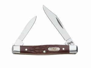 Case Working Small Pen Folding Knife Clip and Pen Stainless Steel Blades Brown Synthetic Handle For Sale