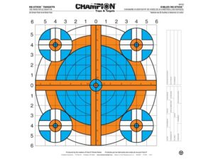 Champion Re-Stick 100 Yard Rifle Sight-In Self-Adhesive Targets 16″ x 16″ Paper Pack of 25 For Sale