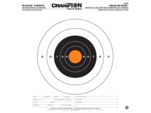 Champion Re-Stick 25 Yard Pistol Slowfire Self-Adhesive Targets 14.5″ x 14.5″ Paper Pack of 25 For Sale