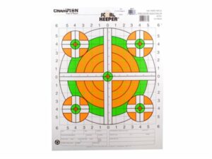 Champion Score Keeper 100 Yard Sight-In Rifle Target 14″ x 18″ Paper Fluorescent Orange/Green Bull For Sale